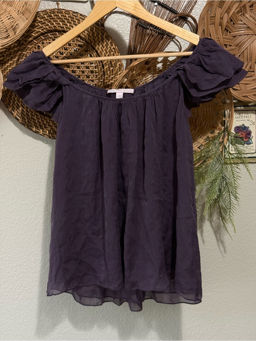 Rebecca Taylor 100% Silk Babydoll top